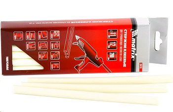 Пистолеты клеевые Стержни клеевые 11х200мм (Matrix) белый, 12 шт. 930733 — фото, цена, купить