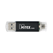 Флэш память USB 16GB Mirex Smart Черный USB/microUSB (13600-DCFBLS16) — фото, цена, купить