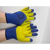 Перчатки Перчатки нейлоновые с вспененным латексным покрытием №160 МИКС Син. пальц TEXНО LUX 12/600 НОВИНКА25 — фото, цена, купить