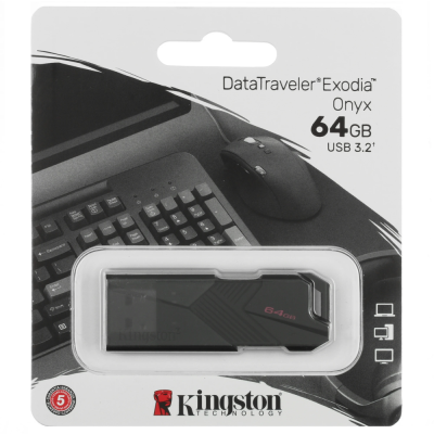 Флэш память USB 64GB Kingston DataTraveler Exodia Onyx DTXON/64GB USB3.2 черный DTXON/64GB от магазина Zakaz43