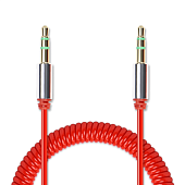 Видеокабели и переходники Аудиокабель (3.5mm Jack M - 3.5mm Jack M) 1.8м витой Jet.A JA-AC03 Red — фото, цена, купить