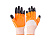 Перчатки нейлоновые с нитриловым покрытием  № 145 (оранжевые с черн. пальчиком) [12/960] Перчатки