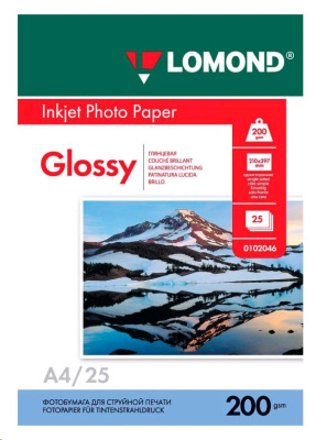 Фотобумага LOMOND A4 200Г/М2 25Л.,ГЛЯНЦЕВАЯ (0102046) 0102046 от магазина Zakaz43