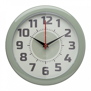 Интерьерные часы Рубин круг пластик d24,5 Классика корпус оливковый 2323-126 — фото, цена, купить