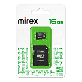 Карты памяти micro SDHC 16GB Class 10 Mirex + adapter (13613-AD10SD16) — фото, цена, купить
