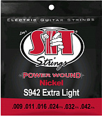Cтруны для электрогитары SIT S942, Powerwound Nickel Extra Light, 9-42 струны